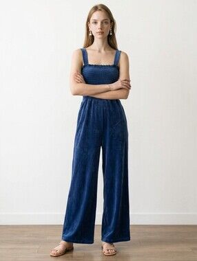 Juicy Couture Velour Jumpsuit Y2K Dark Blue Size XS TALL